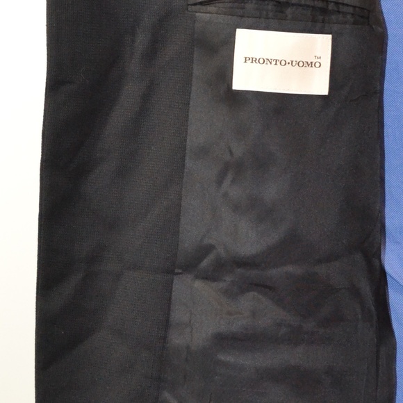 Pronto Uomo 42R Sport Coat Blazer Suit Jacket Blac - Picture 8 of 8